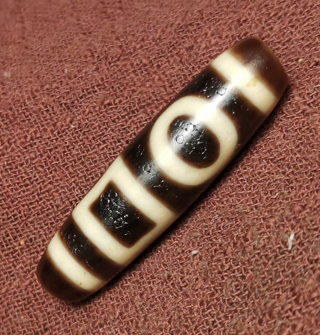 藏珠11*42mm阴阳珠双天地天珠一物一图小年份磨损到位吊坠顶珠款