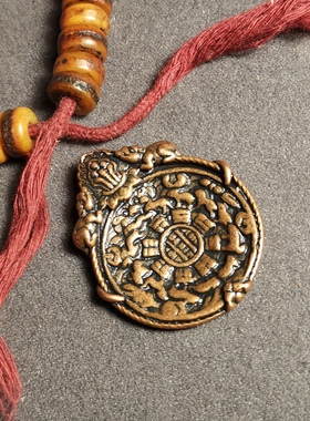 手工天铁托甲吐宝鼠九宫八挂牌腰牌挂件小尺寸随身本命年佛牌吊坠