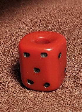 西藏元素14mm红色料器小咒点骰子图腾百搭饰品配饰佩珠隔珠压痕珠