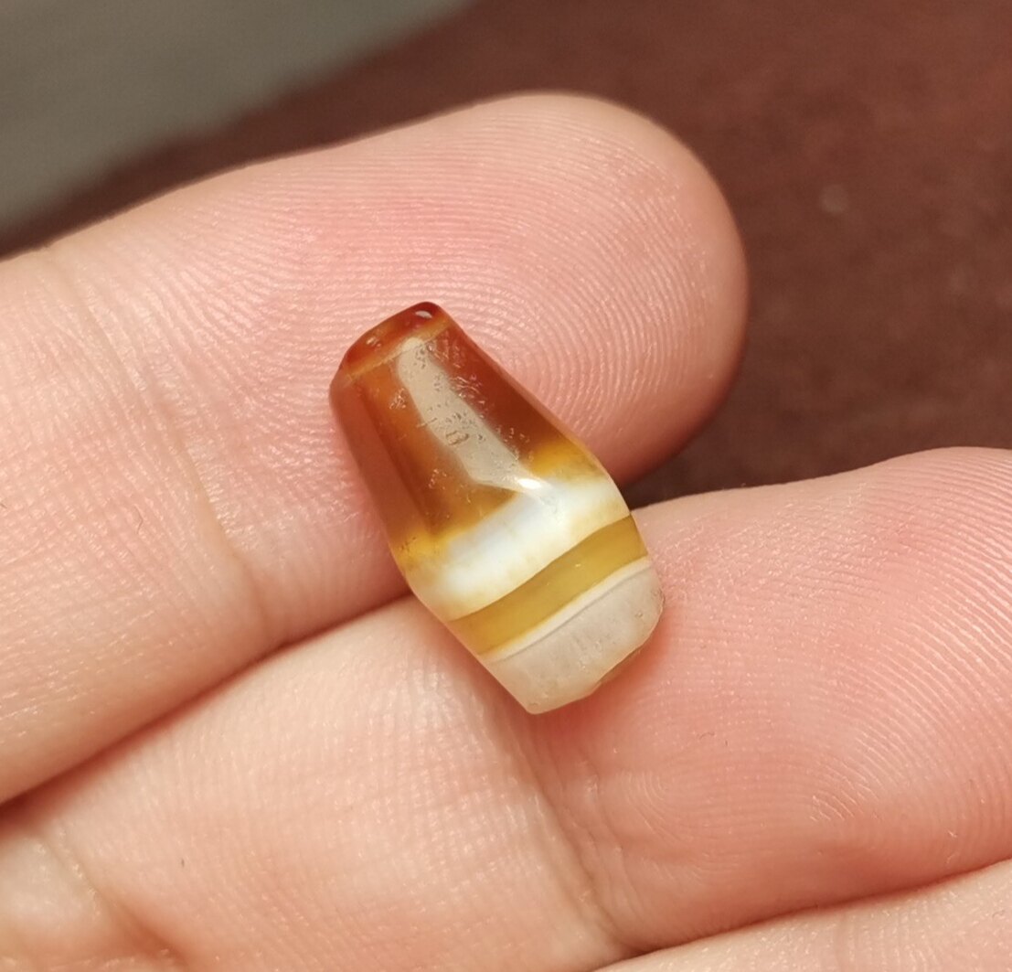 牧区古玩8*15mm千年老骨珠三彩古珠一物一图男女饰品配饰佩珠隔珠
