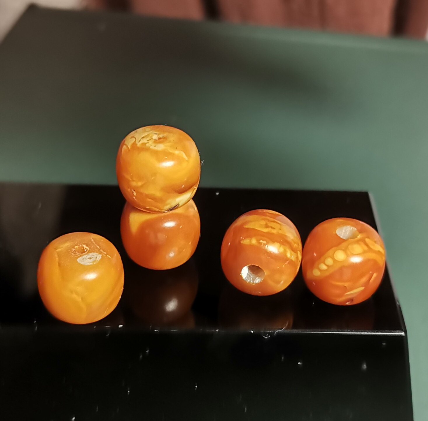 天然原生态蜜蜡老款型桶珠11mm可以扩孔道男女款花蜡手链佩珠隔珠