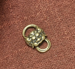 随身饰品款 18.5mm黄铜双孔道挂环挂扣百搭藏饰风格 西藏文玩5