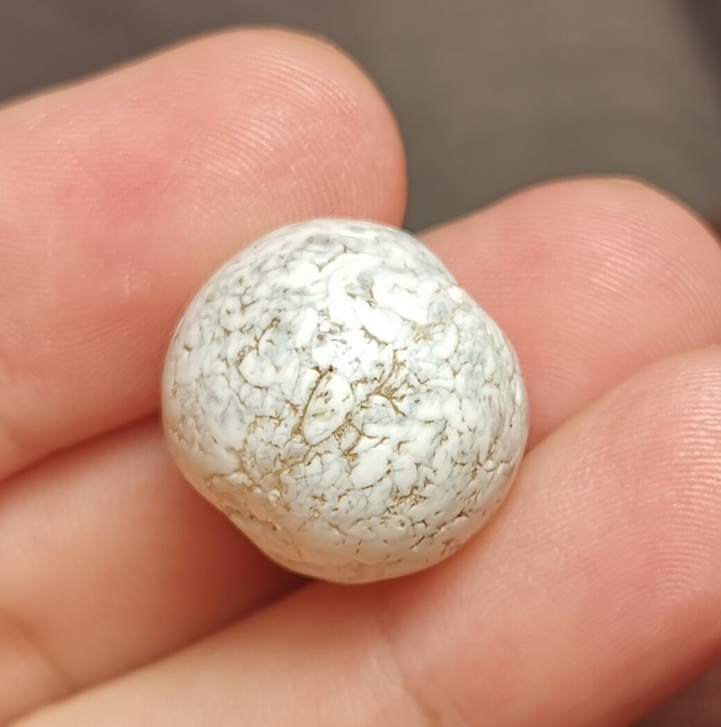西藏文玩18.5mm老款满白皮大尺寸玛瑙佛珠一物一图锁骨链吊坠顶珠