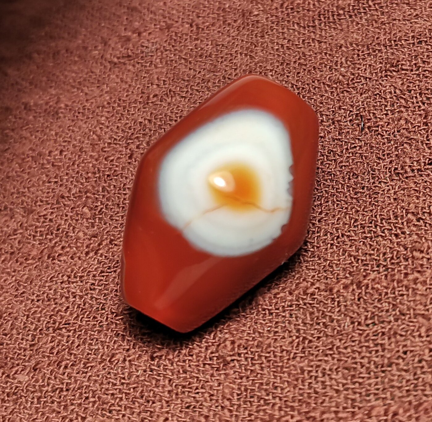 西藏文玩达洛20*29mm吊坠挂件一物一图星辰一眼珠天然玛瑙玉髓珠