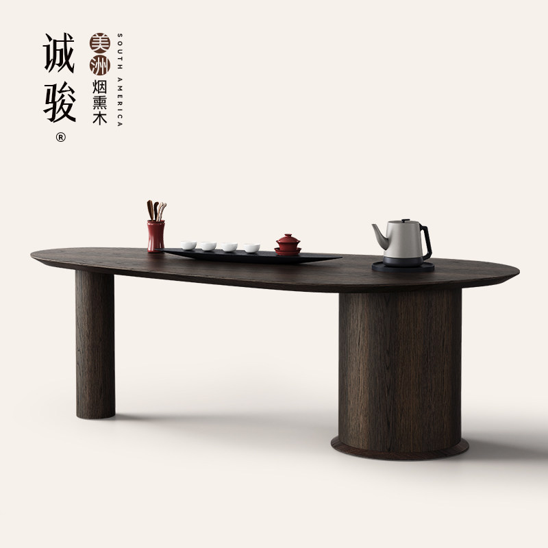 诚骏 霜叶茶台 宋代美学茶桌设计师家用办公2026新款高端实木茶桌