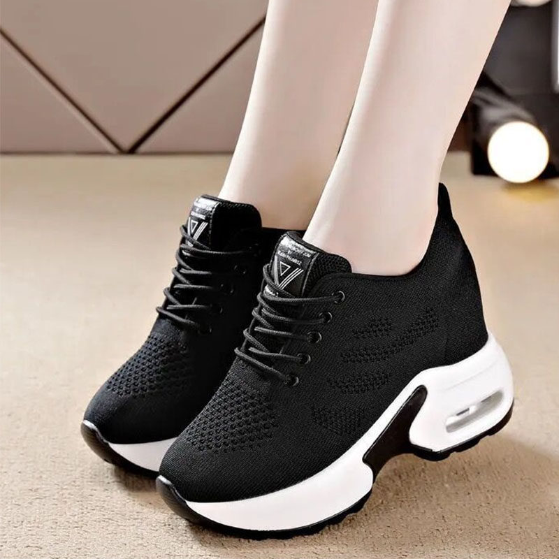 内增高厚底小白鞋女2026春季新款弹力飞织布透气休闲运动老爹鞋女,女鞋,时尚休闲鞋,淘宝优惠券,粉丝福利购,淘宝优惠卷