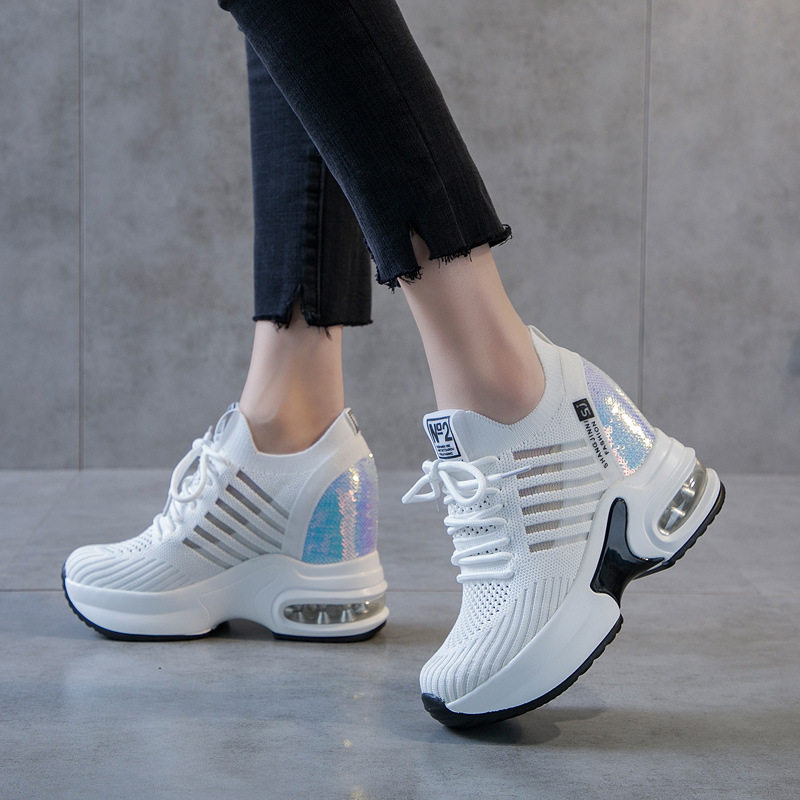 休闲百搭增高9cm小个子老爹鞋女