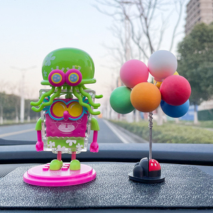 海绵宝宝车载香薰摆件跳动水母盲盒手办汽车装饰玩偶公仔正版礼物