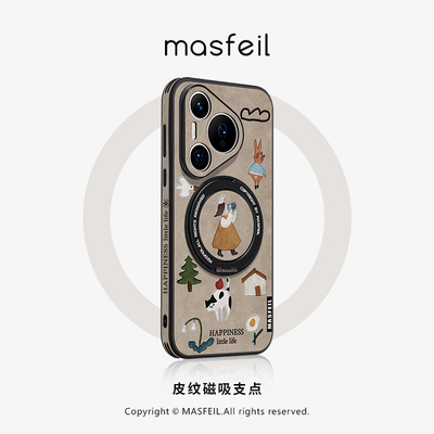 ZHIZHE× 插画摄影适用华为Pura80pro手机壳磁吸pura70支点壳新款带支架全包p70保护套文艺Ho5高级感防摔女+