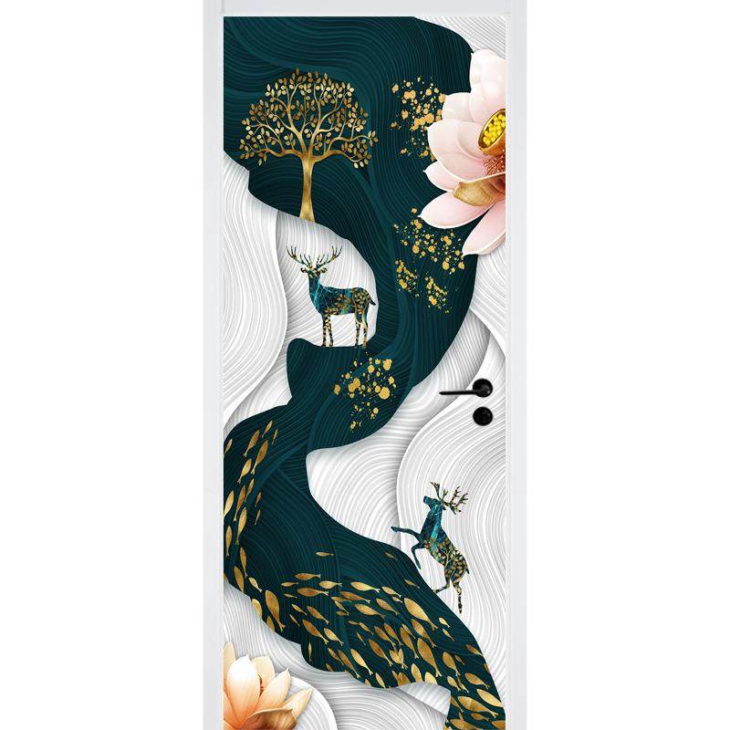 九鱼门贴纸整张翻新自粘衣柜玄关卫生间玻璃门贴画推拉门,家居饰品,软装墙贴,淘宝优惠券,粉丝福利购,淘宝优惠卷