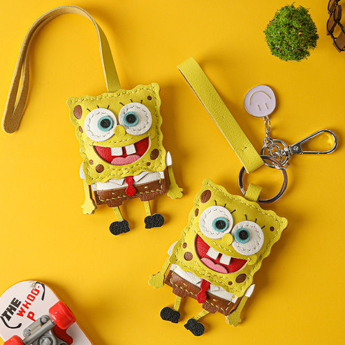 裁鱼手工diy材料包海绵宝宝汽车钥匙扣挂件包包挂饰自制送礼物