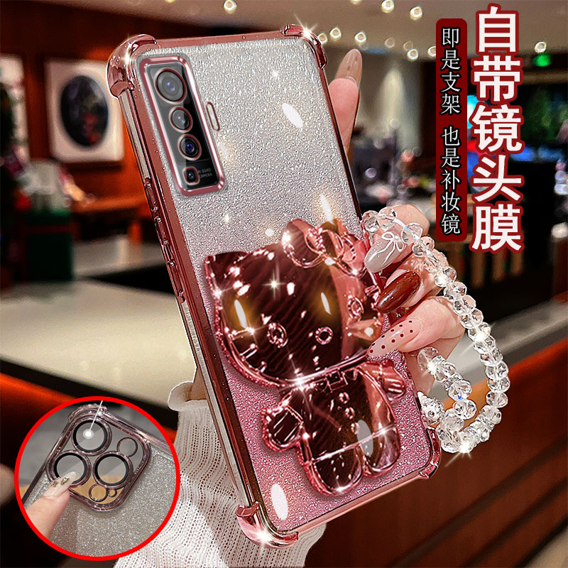 vivox50手机壳气囊小猫支架