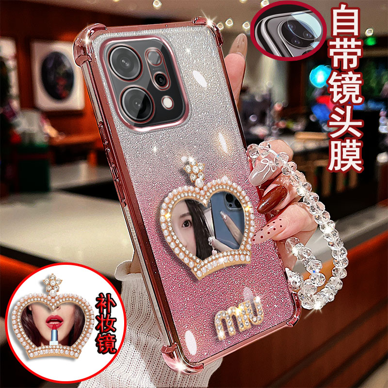 用OPPOreno14手机壳奢华镜子镶钻