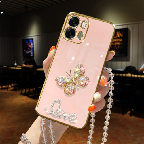 oppoA6X手机壳镶钻蝴蝶
