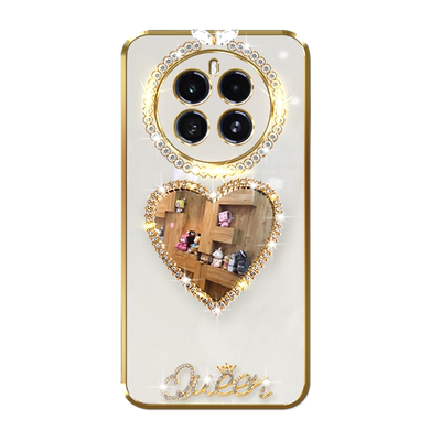 适用真我GT5pro手机壳镶钻爱心