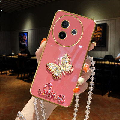 vivoy300i手机壳镶钻彩蝶