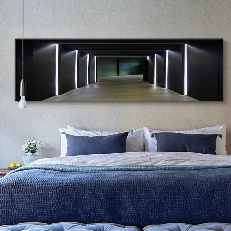 现代卧室装饰画床头挂画空间延伸酒店工业风客厅沙发背景墙壁画图片