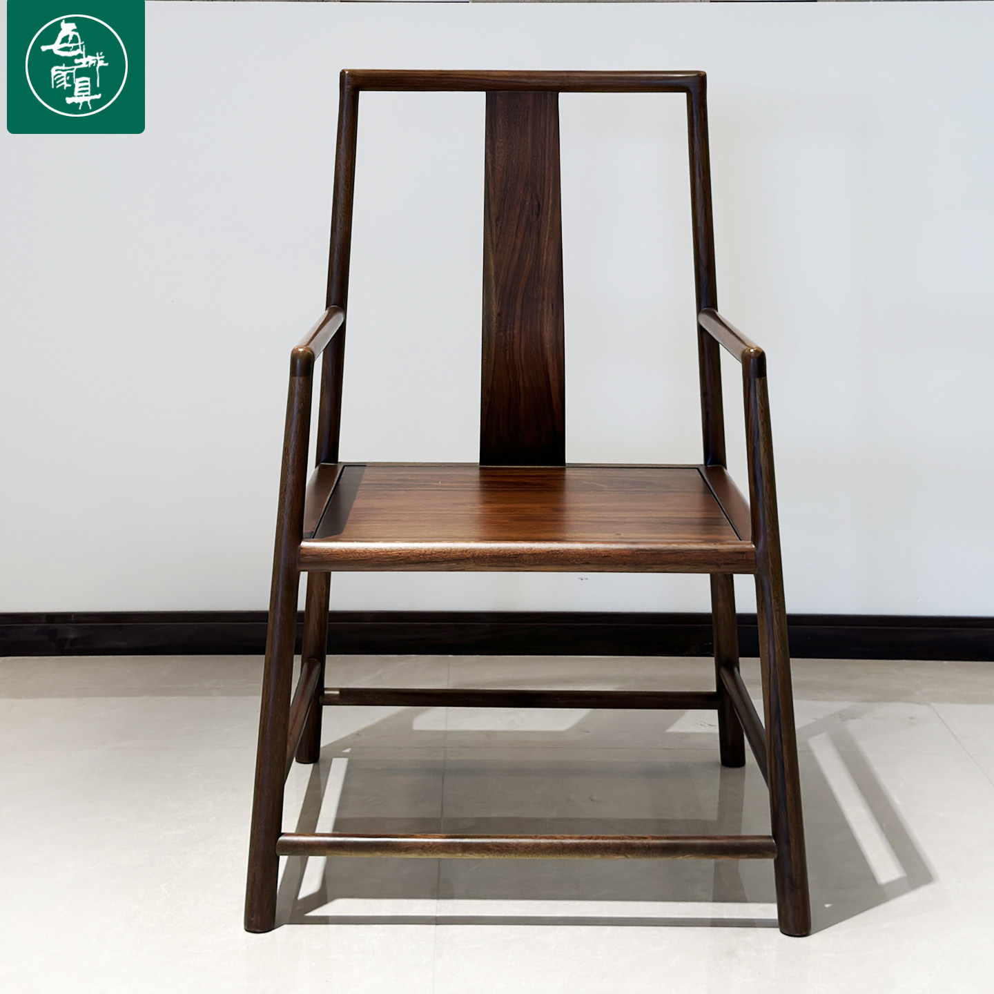 每城宋式美学新中式实木椅围椅餐椅扶手椅靠背椅子餐厅椅子