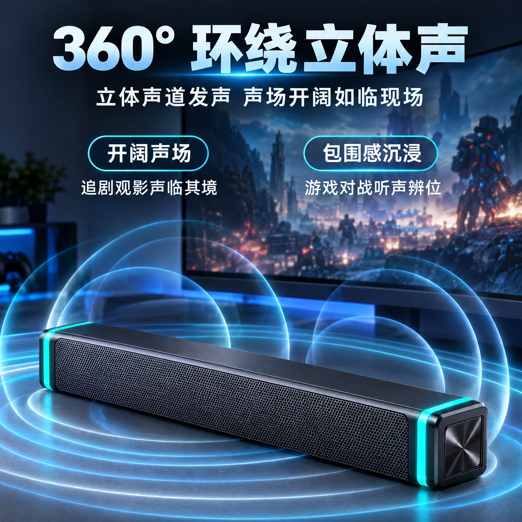 赛达电脑音箱台式机小型家用音响USB有线蓝牙笔记本桌面长条式