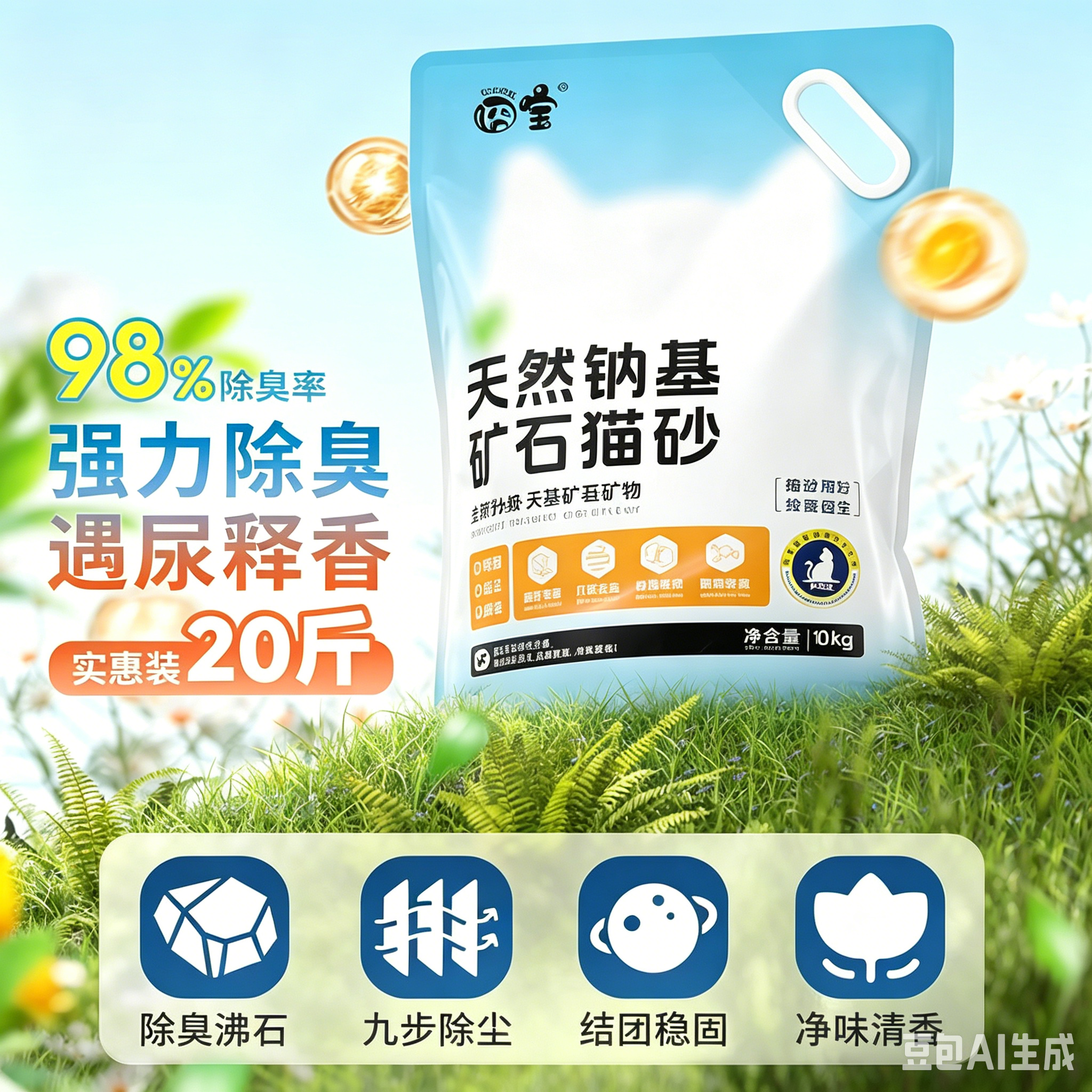 无尘除臭结团快低粉尘囧宝猫矿砂