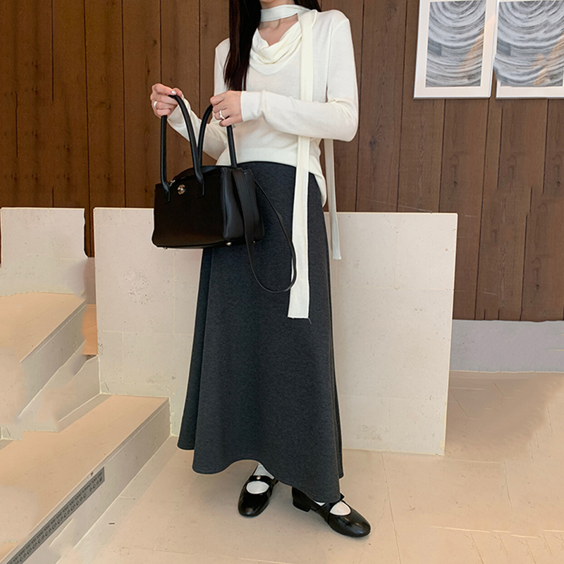 极简风加绒空气层半身裙女秋冬