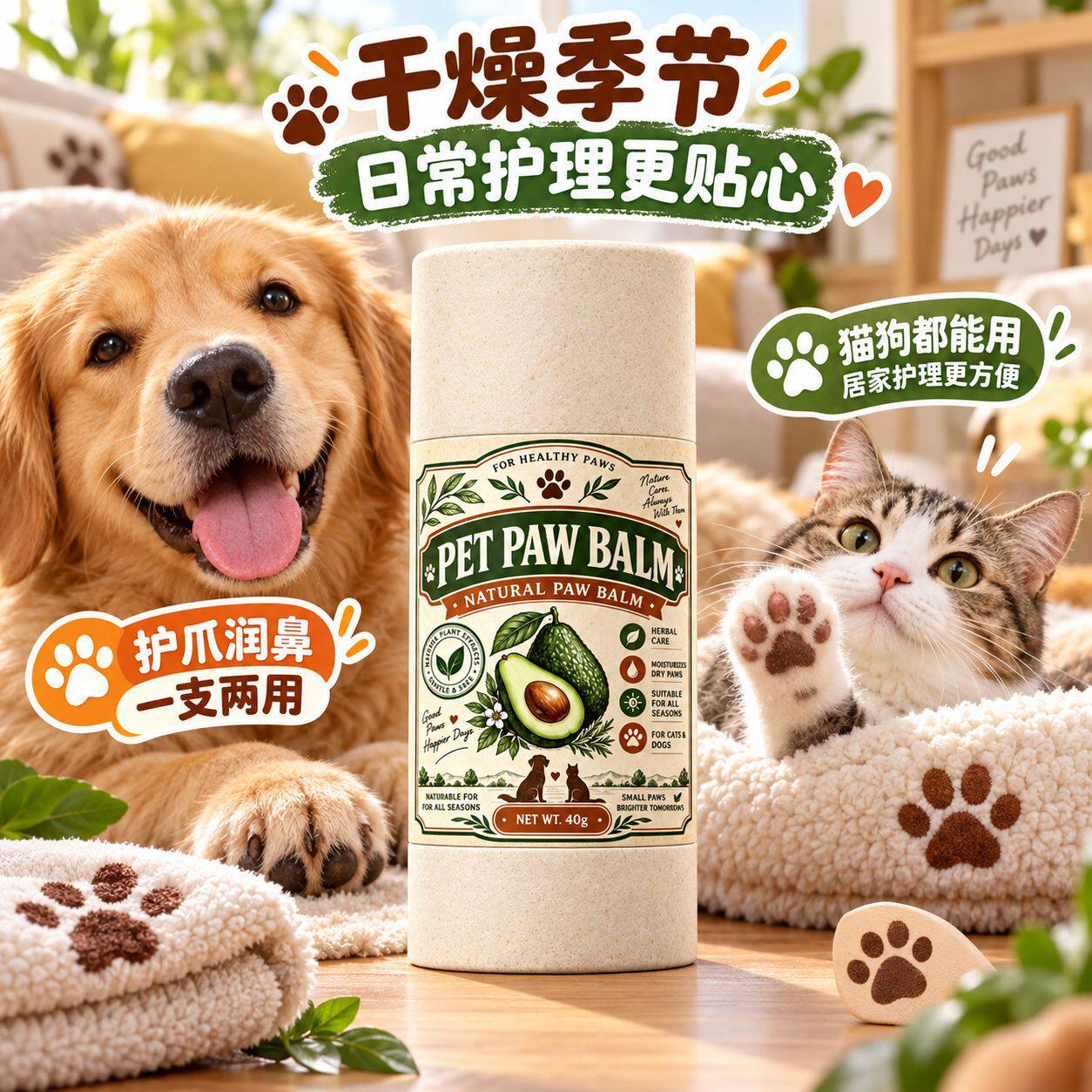 【宠物护爪】宠物专用护足润足膏精油干裂滋养猫狗护理护爪油护手