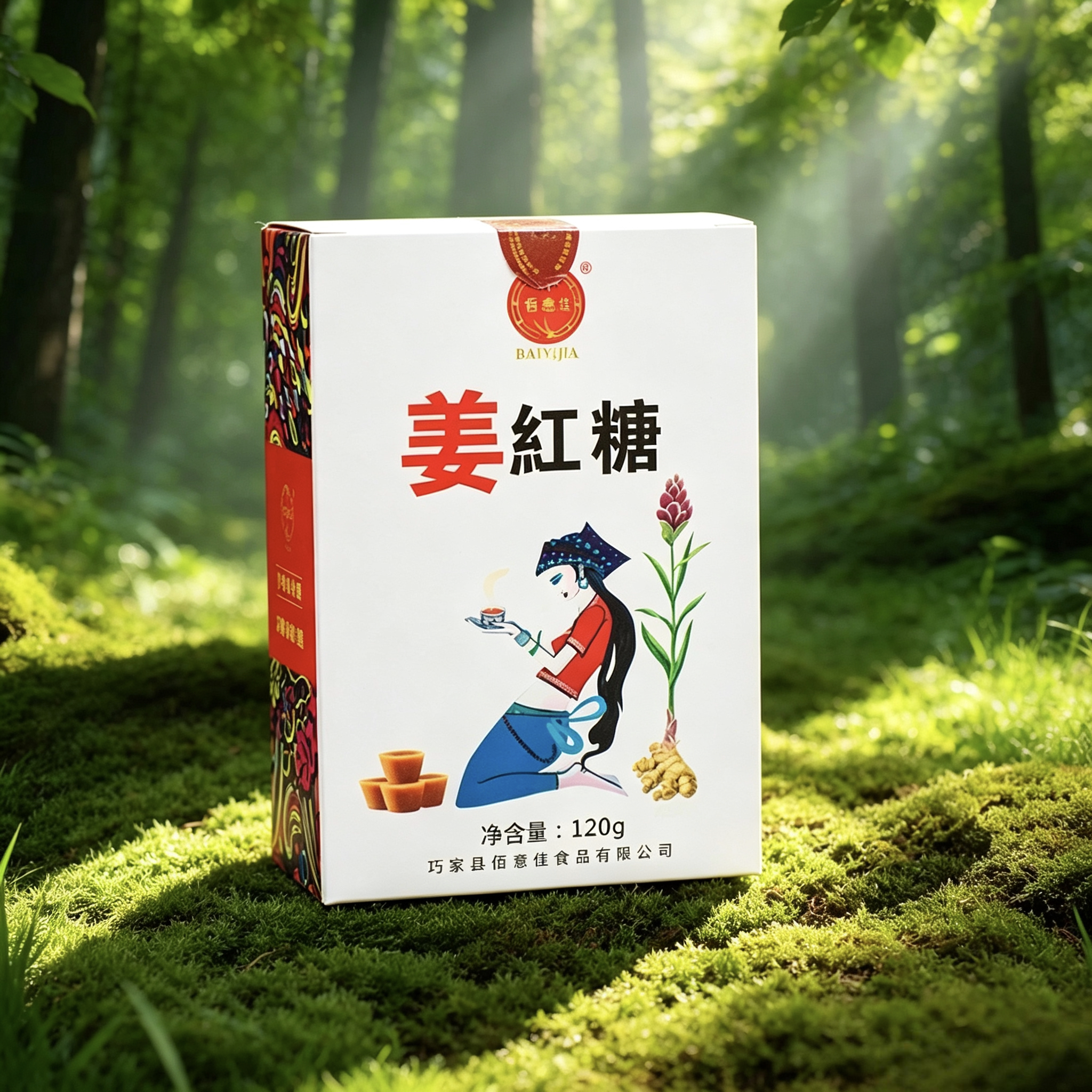 云南巧家小碗古法姜红糖120g/盒