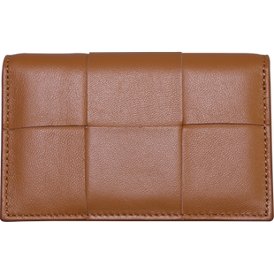 新款多功能羊皮编织卡包短款简约男女式卡夹真皮大容量名片收纳包