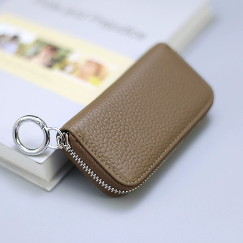 Маленькая ключница, маленький универсальный картхолдер с молнией для влюбленных подходит для мужчин и женщин, из натуральной кожи, 2 в 1