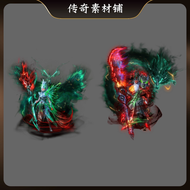 传奇暗黑关羽时装PNG素材