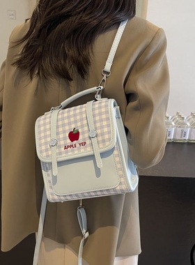 韩版小清新学院风双肩包包女2025年新款时尚百搭高级感双肩斜挎包