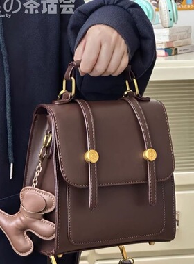 复古百搭双肩包女手提小背包学生上课大容量休闲学院风JK包斜挎包