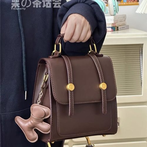 复古百搭双肩包女手提小背包学生上课大容量休闲学院风JK包斜挎包