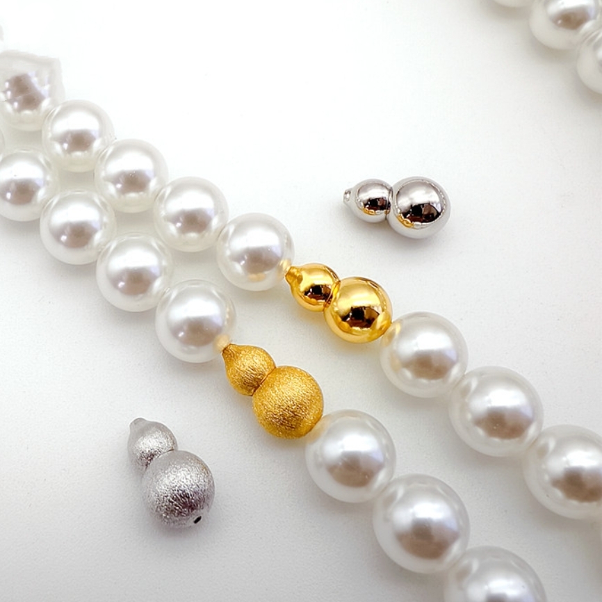 包金带穿线孔螺丝拧葫芦扣连接环d色y珍P珠手链项链收扣尾配