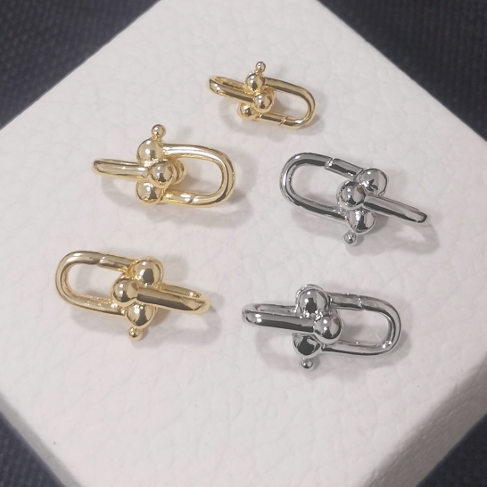 18K电镀保色U形弹簧扣配件diy手链项链U形链条收尾连接扣耳环吊坠