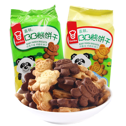 嘉顿动物饼BB熊巧克力鸡蛋味儿童饼干办公休闲零食品小吃