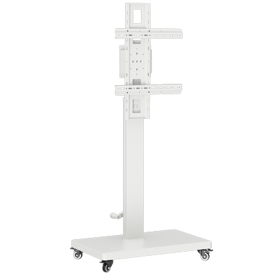 白色电视机移动支架落地推车横竖屏旋转可升降高度简约美容院医疗