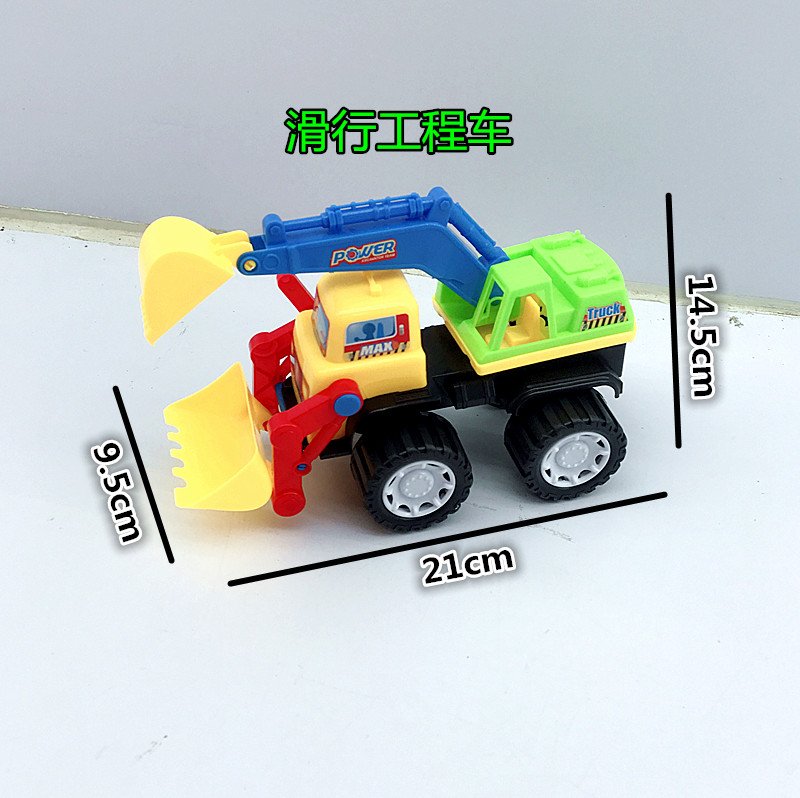 儿童滑行工程推土车挖机仿真模型小车城市工程队混批2-3-4岁玩具