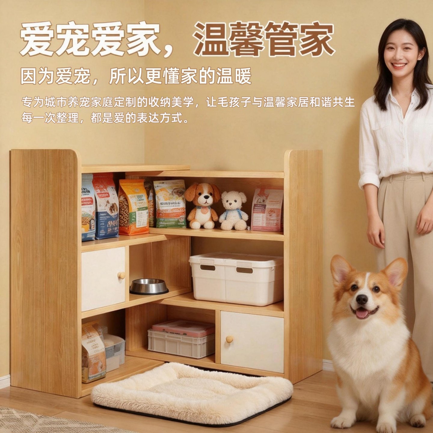 收纳柜宠物用品收纳架狗狗用品置物架猫咪零食落地多层储物柜靠墙,收纳整理,收纳柜,淘宝优惠券,粉丝福利购,淘宝优惠卷