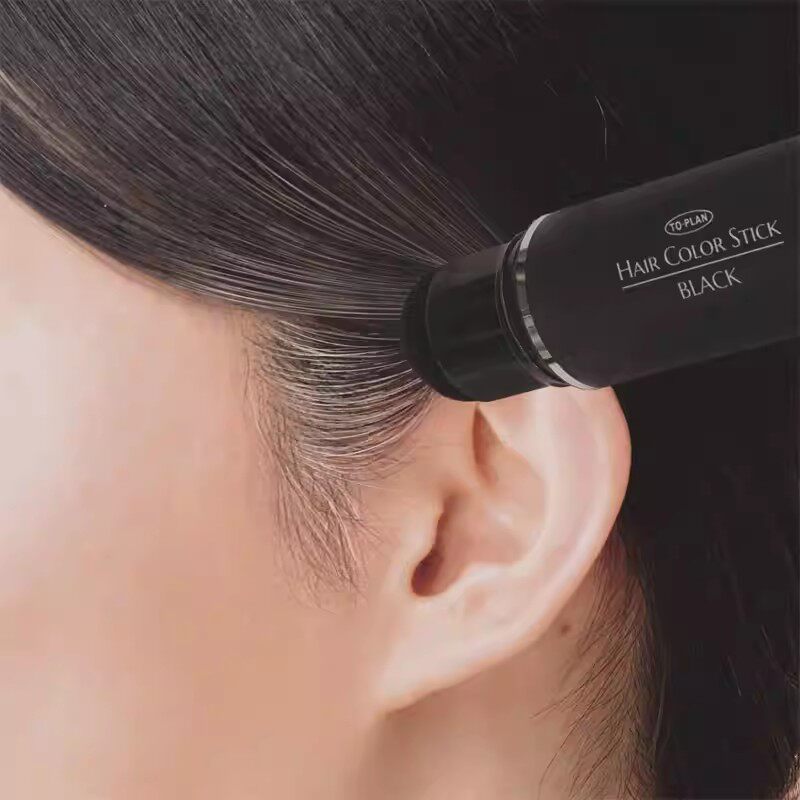 日本原装进口TO-PLAN临时应急用盖白发染发棒粉扑型