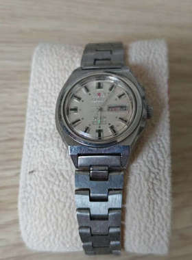 议价-日本双狮全自动机械女表，全钢表带，白色表盘搭配黑色刻度