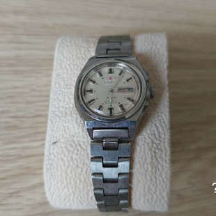 议价-日本双狮全自动机械女表，全钢表带，白色表盘搭配黑色刻度