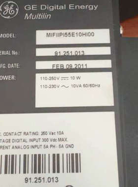 议价-全新美国GE MIFIIP155E10Hl00继电保护器