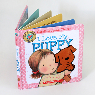 儿童纸板触摸翻翻书 Church Jayne 我爱我 6岁 我爱系列 小狗 Love 儿童启蒙绘本Caroline 英文原版 Puppy