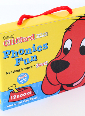 【清仓】大红狗克里弗系列 Clifford Phonics Fun Pack 6 12册礼盒装附CD 儿童趣味绘本 The big Red Dog 自然拼读入门启蒙故事