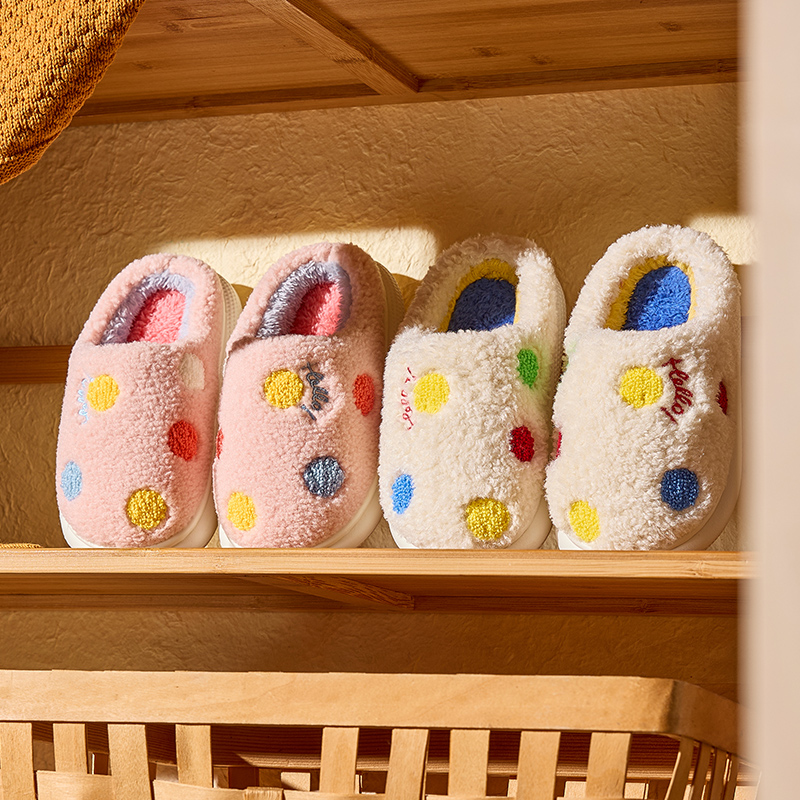 尤新儿童棉拖鞋轻盈秋冬保暖毛拖鞋卡通2025室内防滑静音拖鞋家居