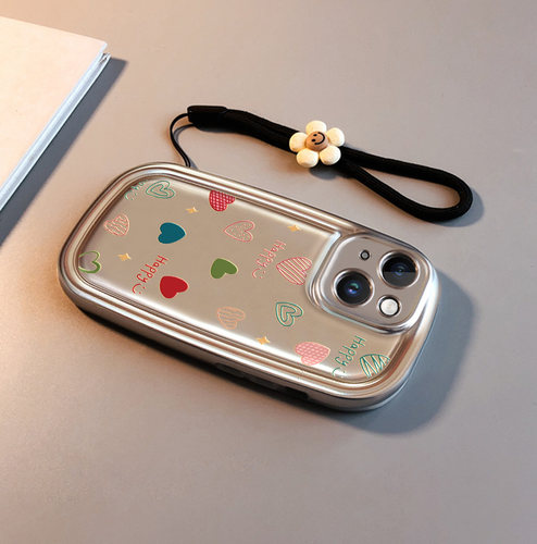 华为mate60pro手机壳华为mate30pro保护套mate40e全包防摔mate50硅胶mate50pro电镀银mate30网红款多彩爱心潮