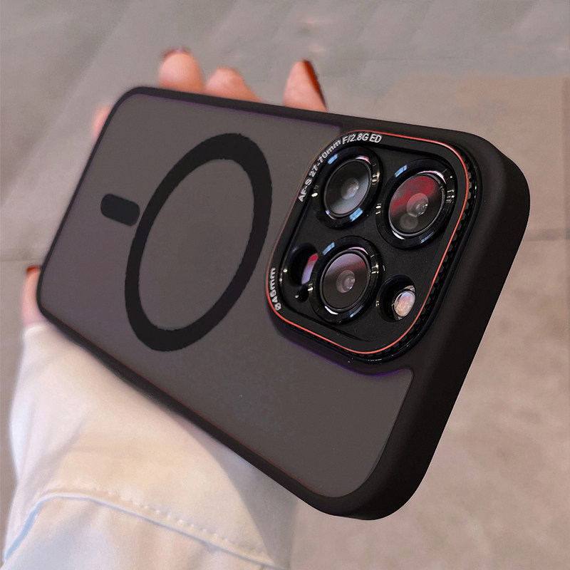 磁吸无线充电magsafe苹果14promax手机壳iphone13pro新款绅士黑磨砂12