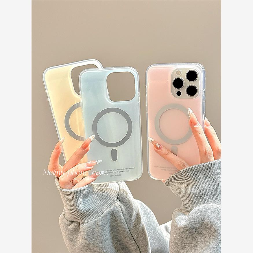 韩国ins简约纯色马卡龙磁吸适用苹果16promax手机壳iPhone15新款14pro高级感13小清新16双层15pro女16pro全包