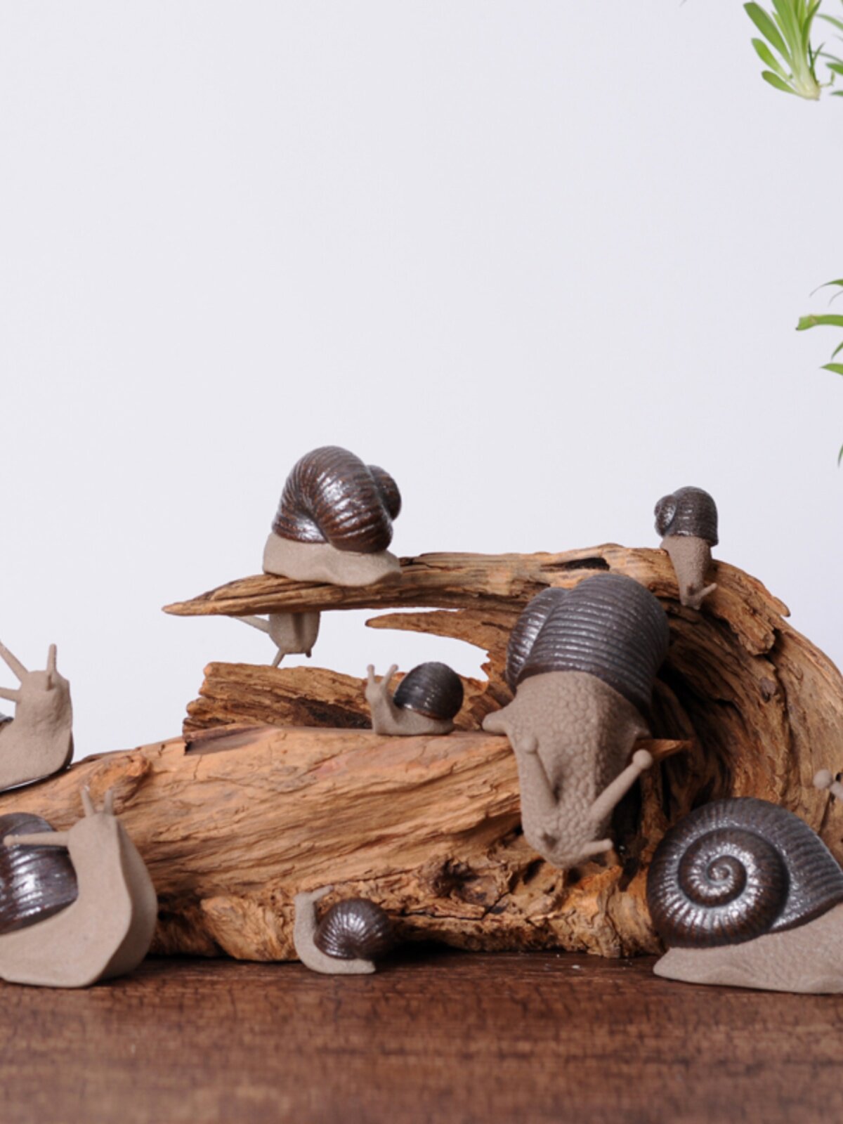 创意陶瓷花艺小蜗牛摆件微景观花盆多肉盆栽鱼缸流水造景动物装饰